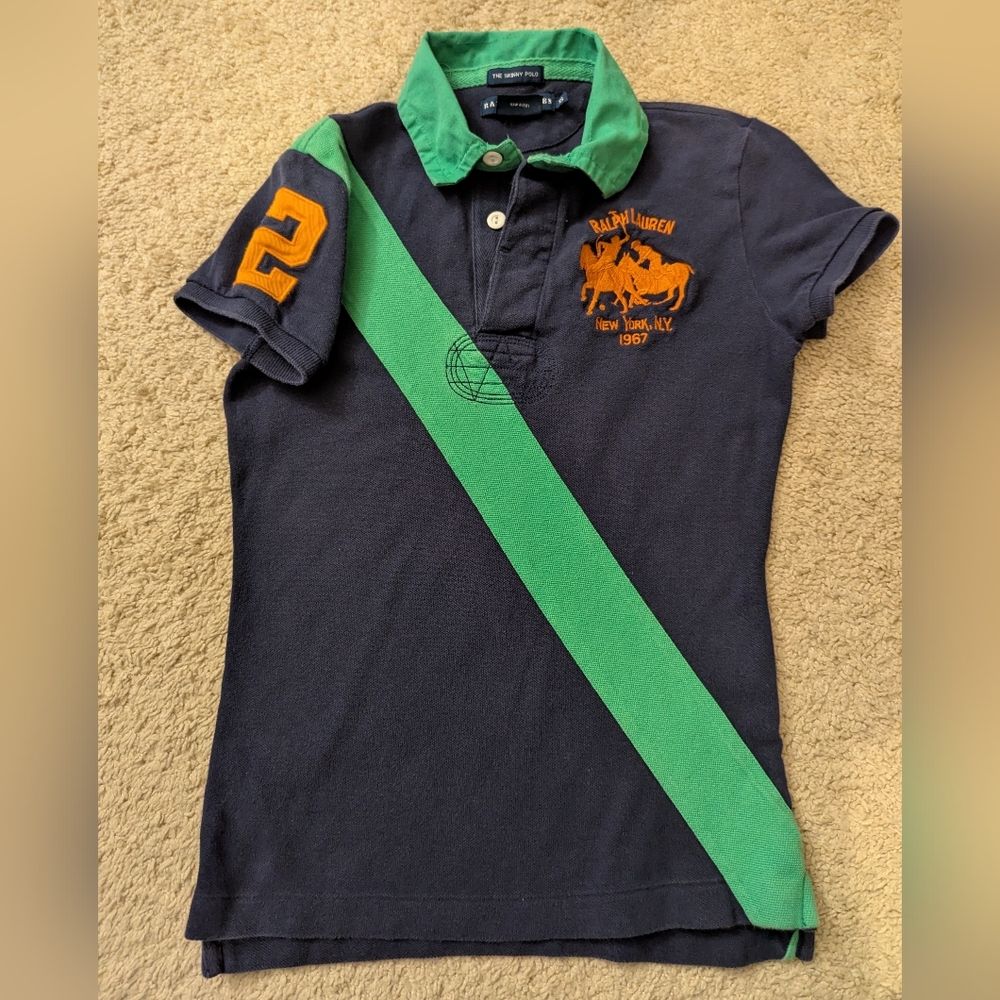 Ralph Lauren Women's Navy Polo Shirt Size XS - Picture 4 of 9